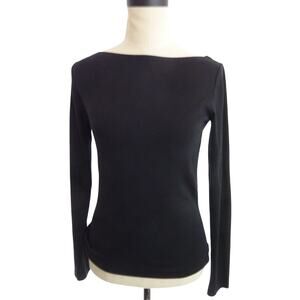 GAP Black Long Sleeve Boatneck Shirt Top Size S